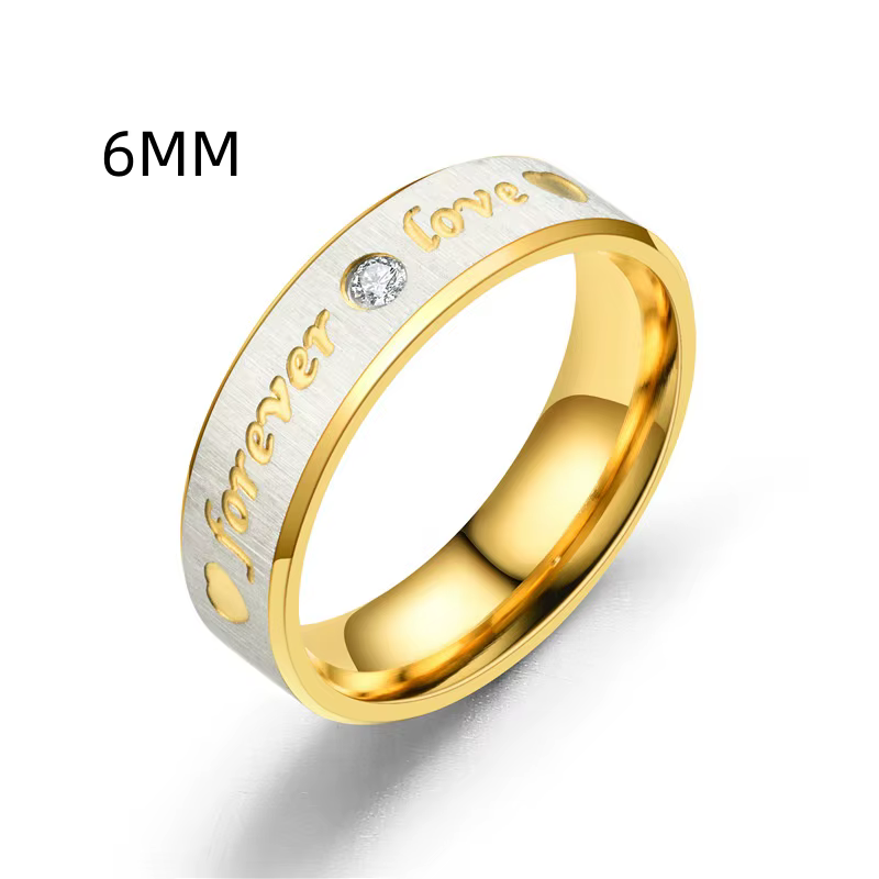 Nouvelle bague de couple Forever Love 2026 pour femme et homme, en acier inoxydable, motif cœur, pou