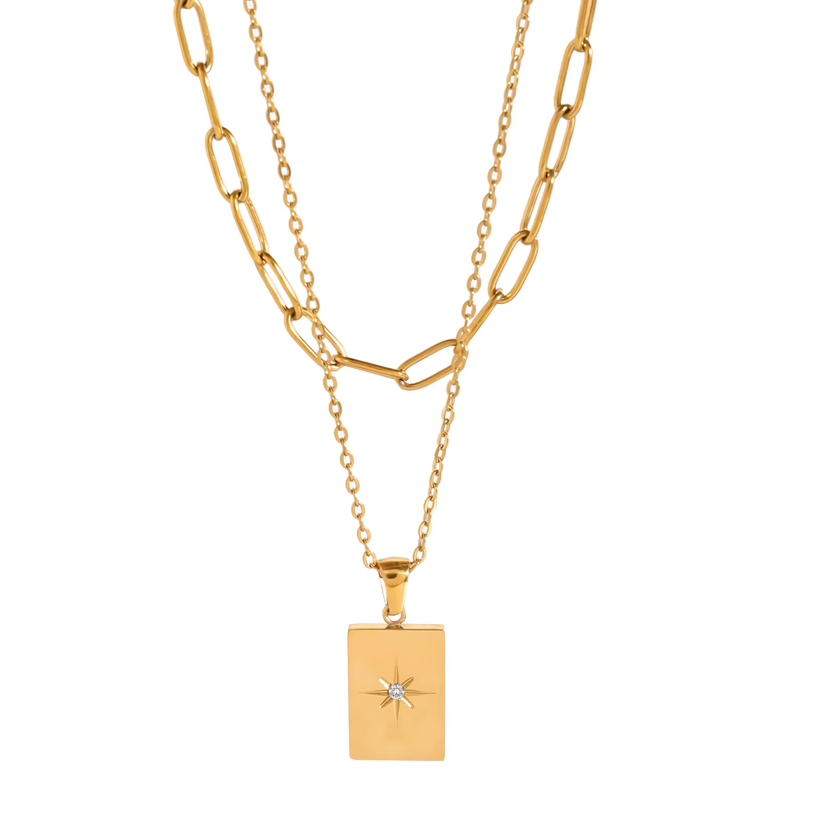 Yori – collier ras du cou en acier inoxydable pour femmes, bijoux exquis à Double couche, accessoire