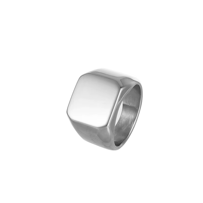 Bague chevalière personnalisée pour hommes, gravure du nom, Logo, bijoux Photo, bague carrée en acie