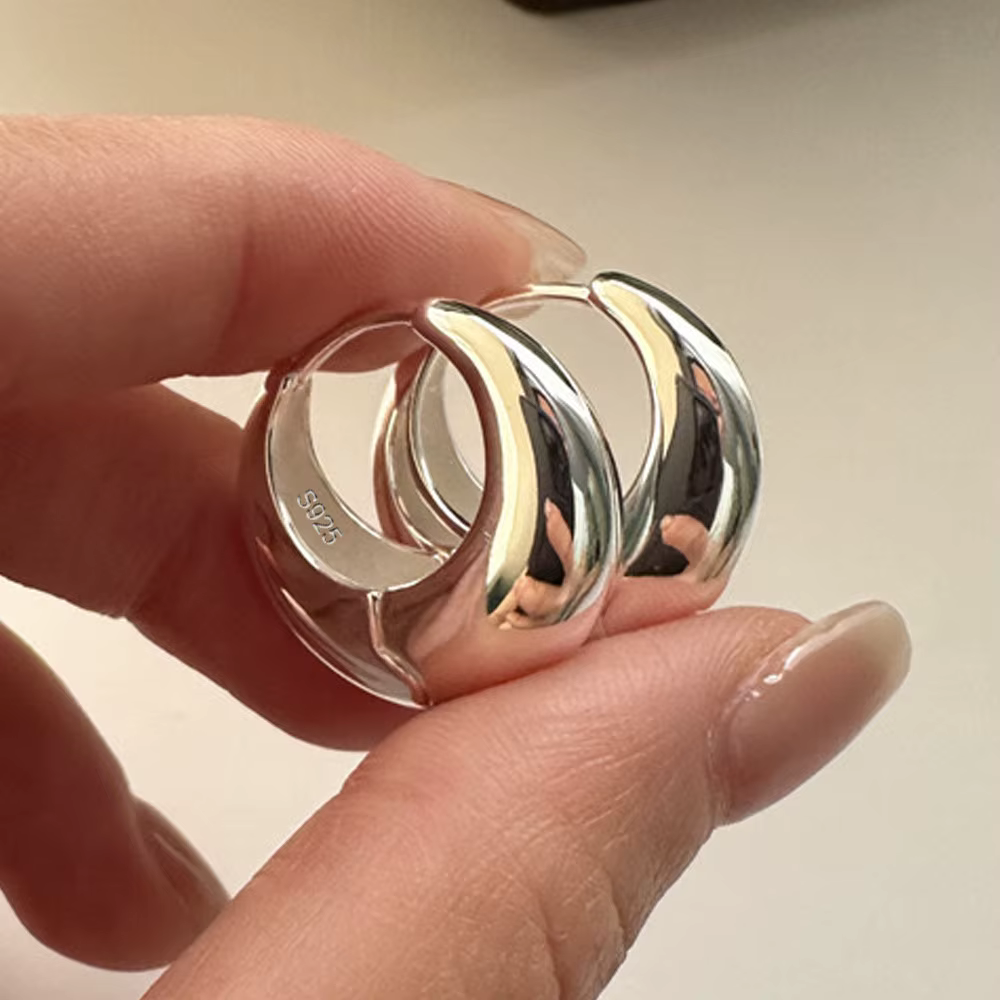 Boucles d'oreilles en argent Sterling 925 pour femmes, bijoux circulaires simples et tendance, faits