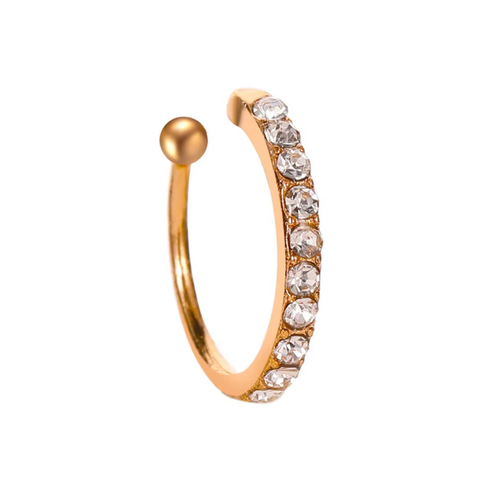 Boucles d'oreilles Helix Cartilage Full Diamond Stud pour femme, argent, or, non piercing, cadeau de