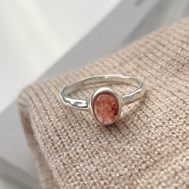 Bagues en argent Sterling 925 pour femmes, Simple, Vintage, fait à la main, réglable, fraise, bande 