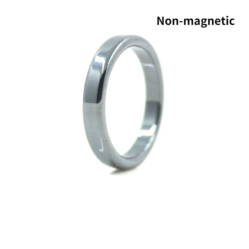 Bague en hématite (1 pièce) Surface de qualité 5A lisse et à la mode 6mm bague en hématite noire Non