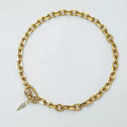 Livraison gratuite Article Bijoux non ternités en acier inoxydable plaqué or 18 carats Lien ovale Fe