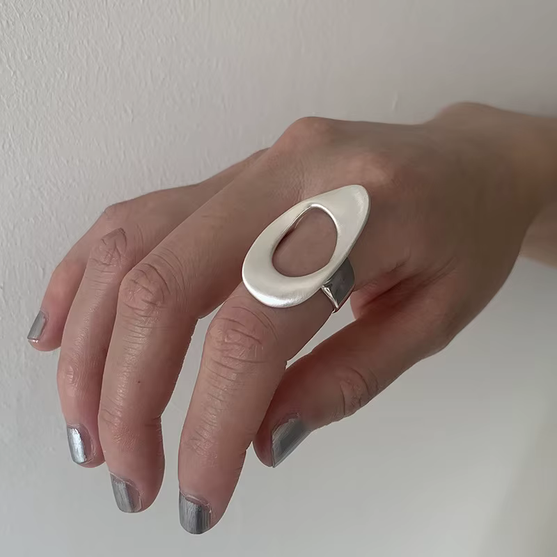 ENSHIR – bague géométrique creuse irrégulière pour femmes et hommes, Design de Niche de tempérament,