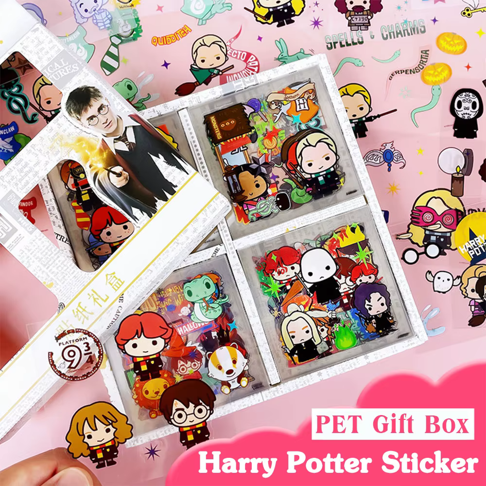 Lot de 60 autocollants Harry Potter Kawaii pour carnet, décalcomanies PET, décorations de bouteilles