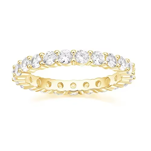 Trumium – bague de mariage en argent 925, diamant rond en zircone, bague de fiançailles empilable po