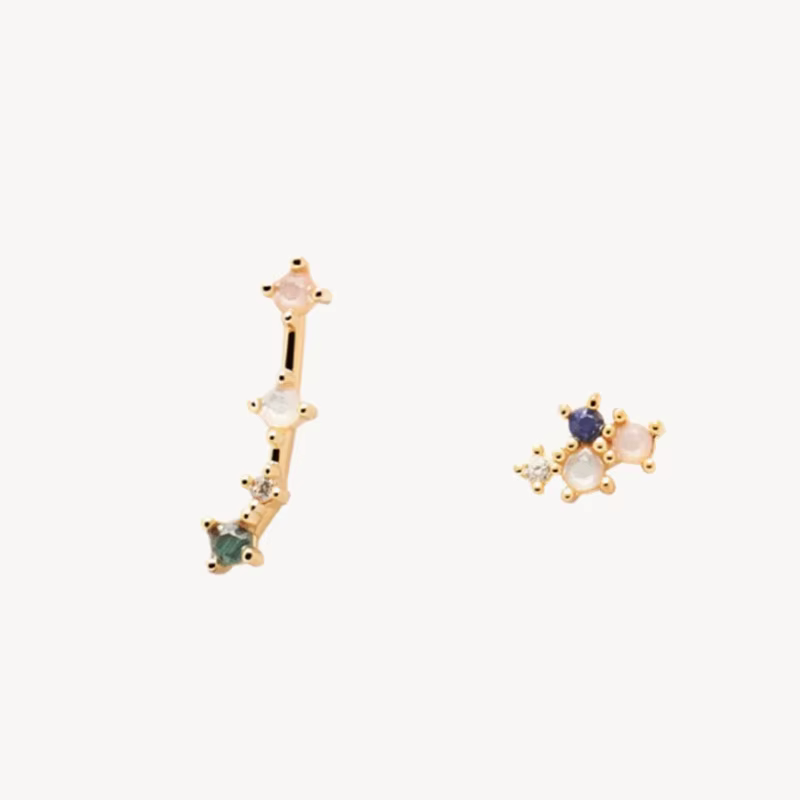 Boucles d'oreilles douze Constellations en argent Sterling 925, modélisation Simple et distinctive p