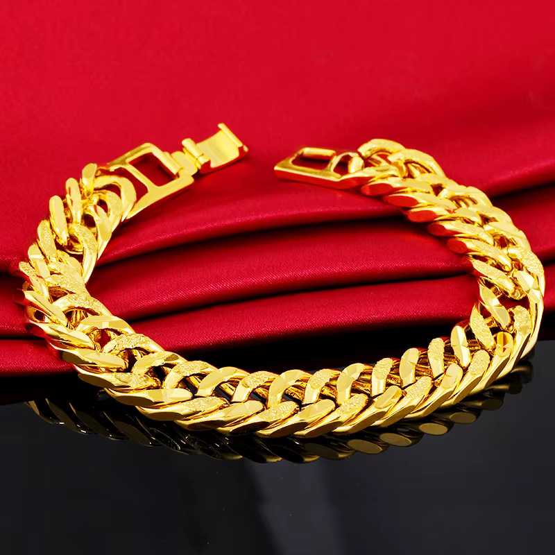 Saiye 9mm 24k plaqué or Bracelet coloré pour hommes et femmes chaîne Bracelet Bracelet Bracelet bijo