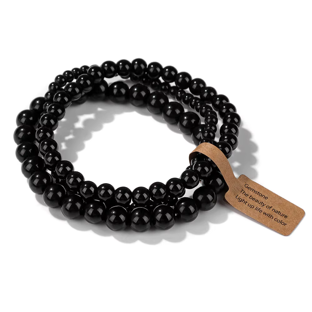 3 pièces/ensemble Bracelet de perles en pierre naturelle pour femmes hommes 4 6 8 MM indien mousse A