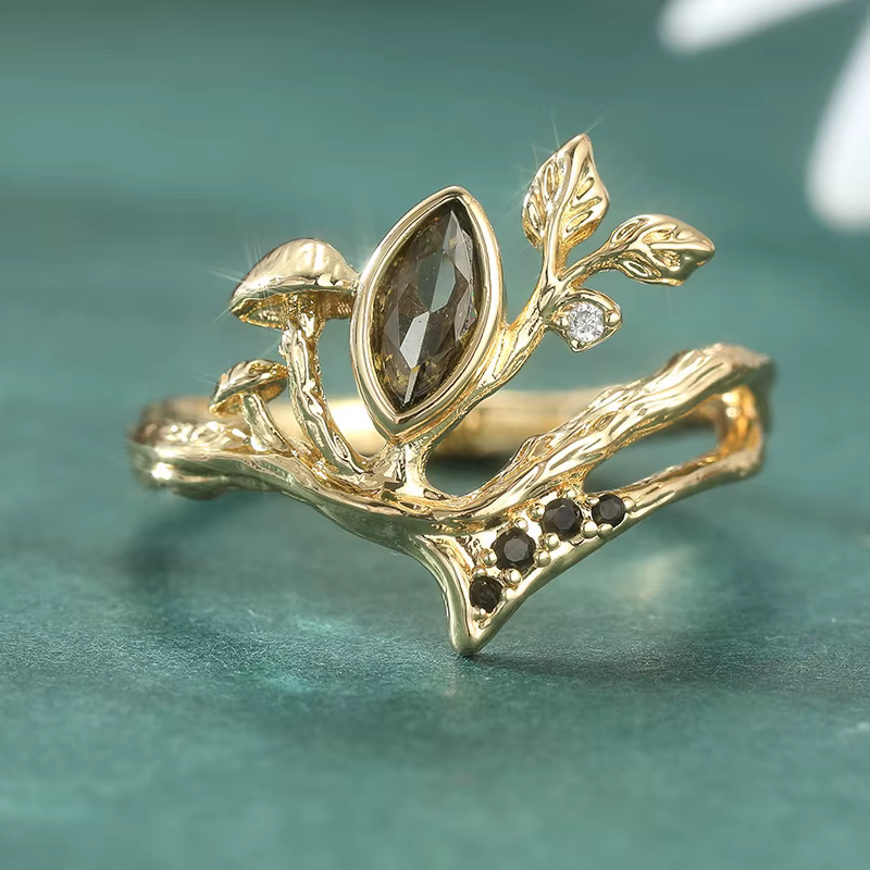 Bague vintage de luxe dorée pour femme avec pierre synthétique verte motif chat, accessoire de bijou