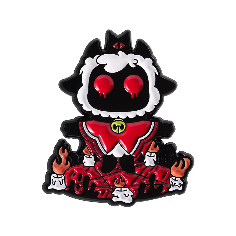 Broches en émail culte du agneau, broches de jeu personnalisées en agneau noir, Badges à revers, vêt