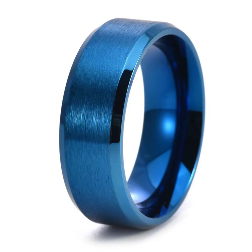 Bague en acier titane mat pour homme, 8 mm de large, bijoux minimalistes unisexes, cadeau tendance p