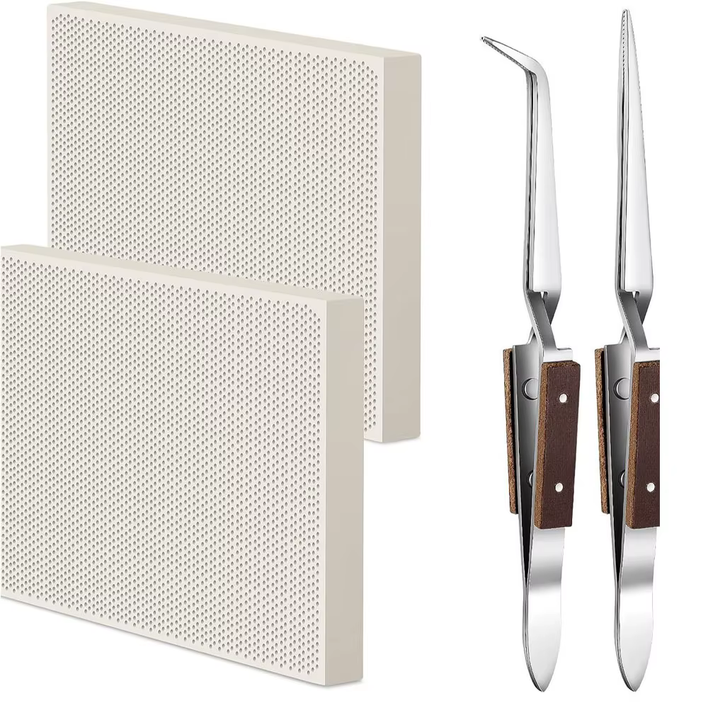 Kit de soudure de bijoux en céramique, comprend 2 nuits de soudure en accent d'abeille, 2 pincettes,