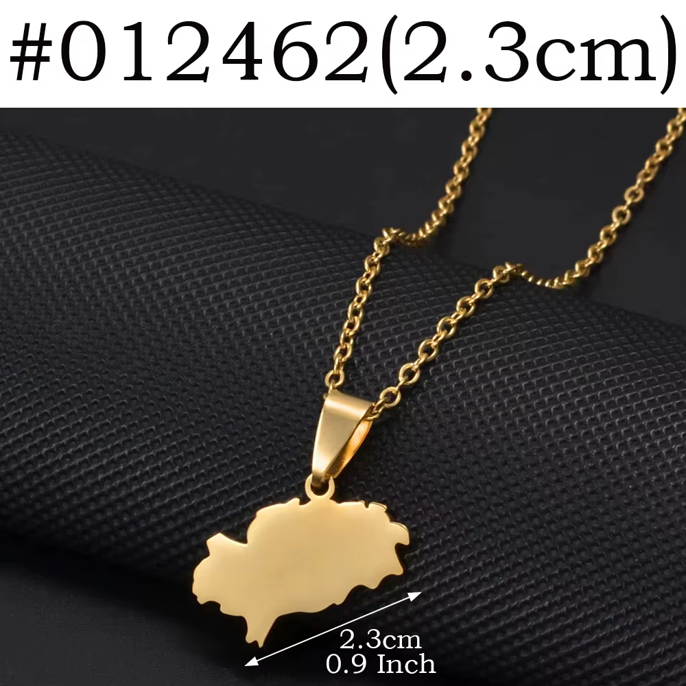 Anniyo 1 pièce, collier pendentif carte d'Ibiza (Espagne) 2,3 cm/1,3 cm pour femme, bijoux en acier 