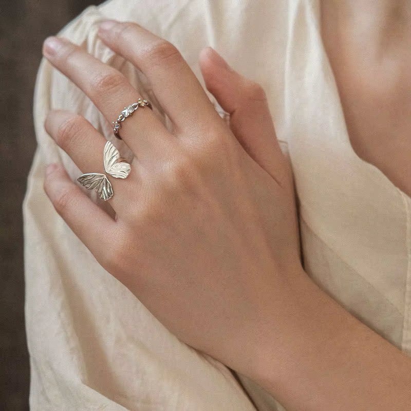 BF CLUB – bagues papillon en argent Sterling 925 pour femmes, mode géométrique Vintage, bague irrégu
