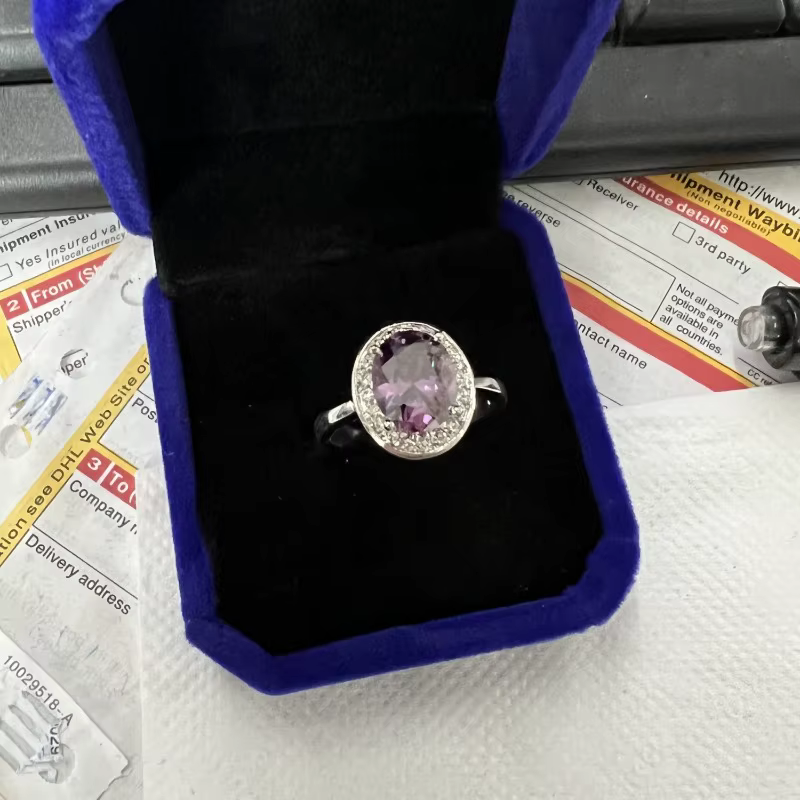 Bague de fiançailles et de mariage en or blanc 10 carats avec diamant aigue-marine de laboratoire, m