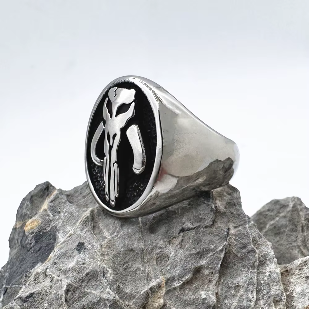 Bague homme solide taille 7-15 étoiles guerre, bijoux en acier inoxydable 316L, bague de motard de f