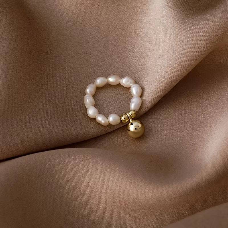 Bagues de mariage en perles d'eau douce pour femmes, cadeaux d'amour, bijoux à la mode, étoile brill
