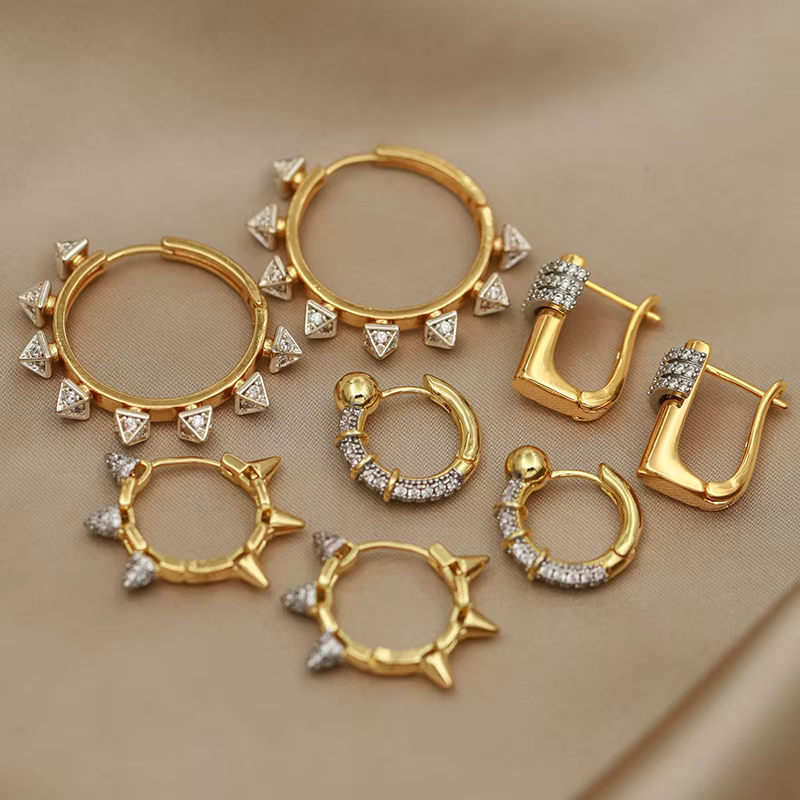 Boucles d'oreilles géométriques en cristal pour femmes, nouveau Design de vue, marque de mode, bijou