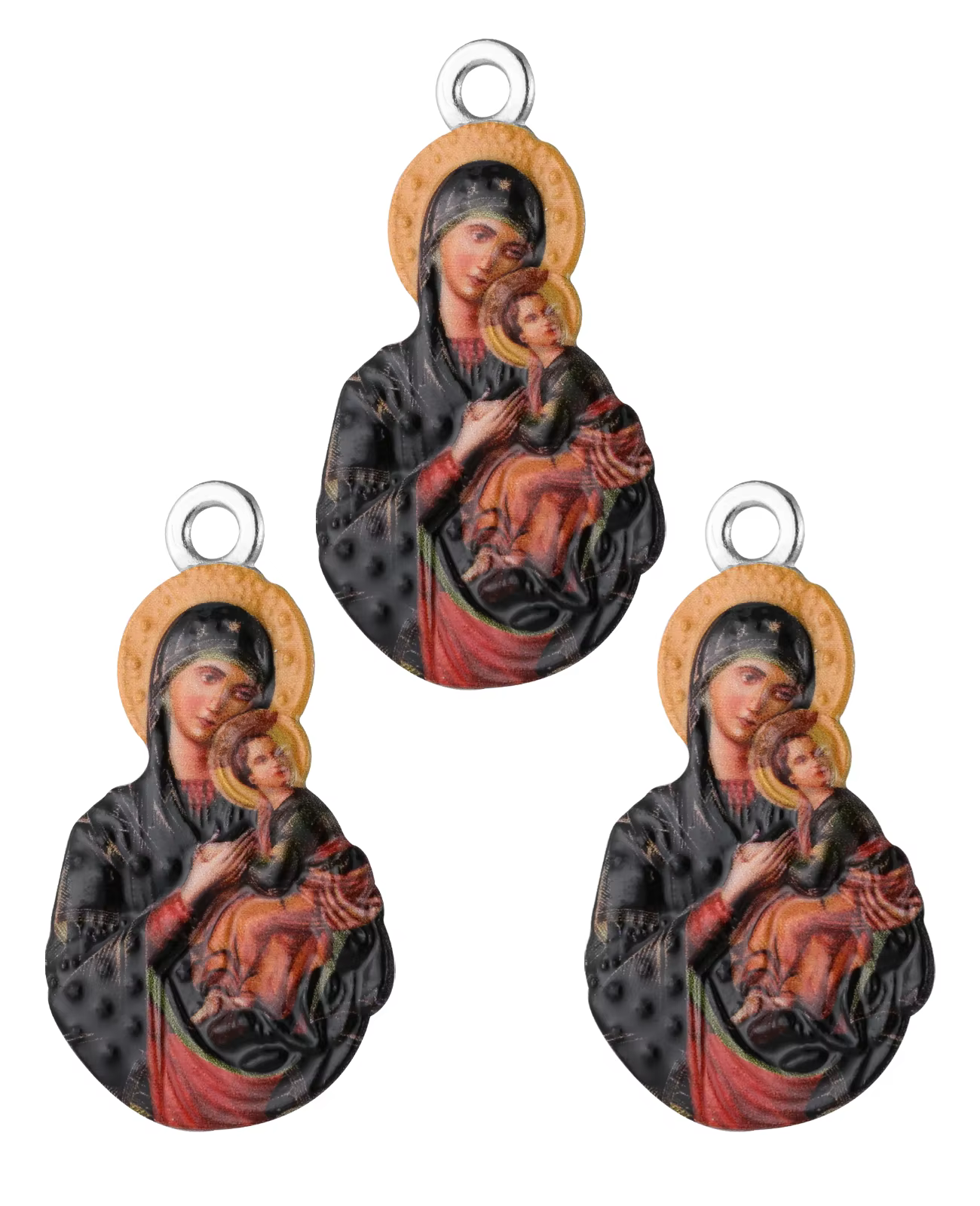 Pendentif coloré avec icône de notre dame de l'aide perpétuelle, bijoux religieux, pièces exécutives