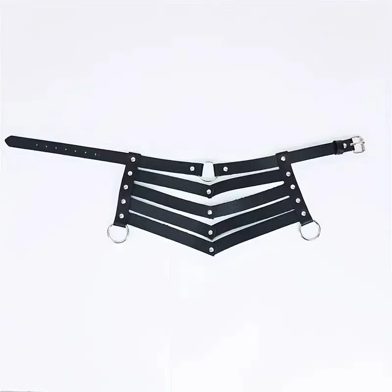 Collier ras du cou gothique noir tendance et sexy, bijoux, ceinture en cuir gothique, rivets, collie