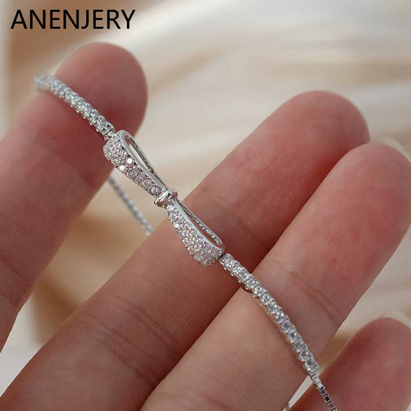 ANENJERY offre spéciale AAAAA Zircon arc Bracelet mode Simple réglable Bracelet pour mère à petite a