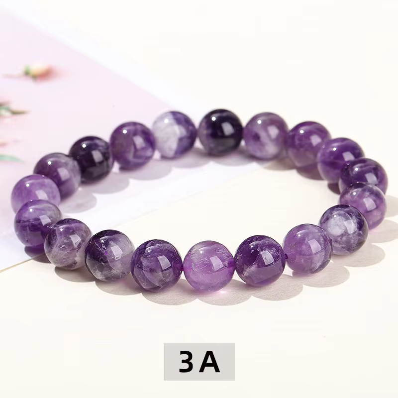 JD Bracelets perlés en pierre d'améthyste et dentelle de rêve naturelle pour femmes, cristal violet,