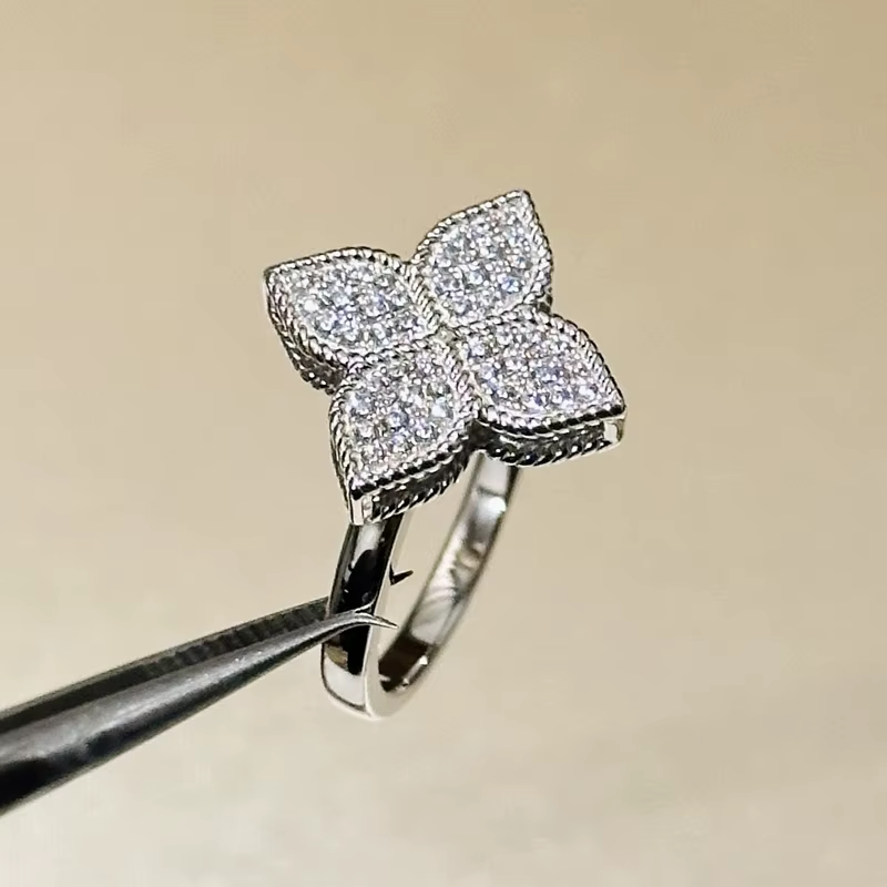 Bague en argent Sterling 925 véritable pour femme, Design de marque de luxe, trèfle, pétale de fleur