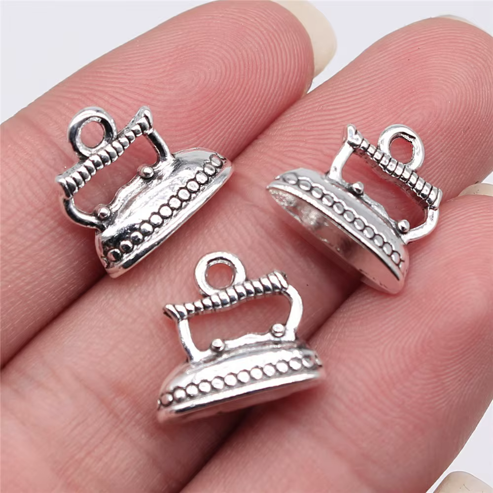 WYSIWYG – pendentifs en fer couleur argent antique et bronze antique, 13x14mm, 10 pièces, pour la fa