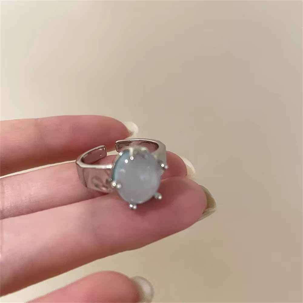 Bague incrustée d'étoile de mer bleu de mer, Style doux et minimaliste, Design de Niche pour femme, 