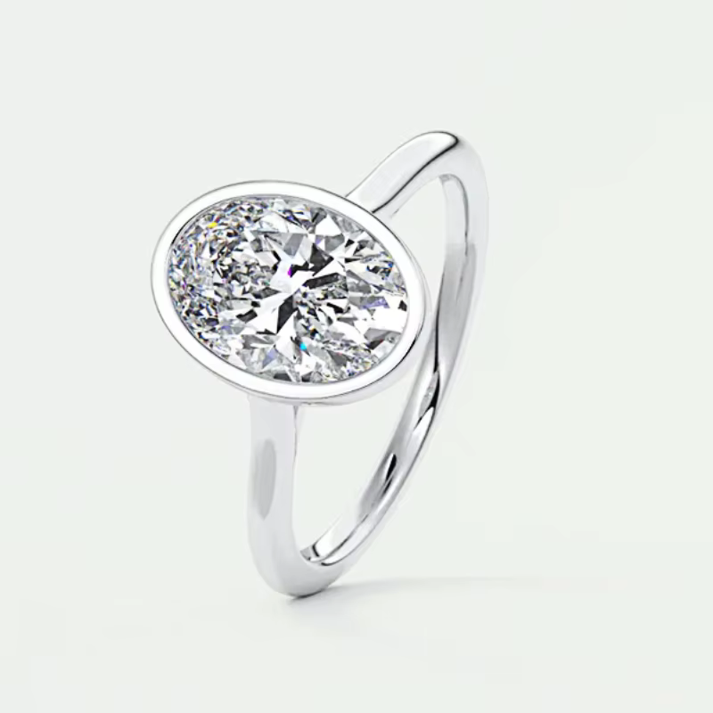 Bague Solitaire originale en argent Sterling 925, coupe ovale, zircone 5A, diamant de laboratoire pl