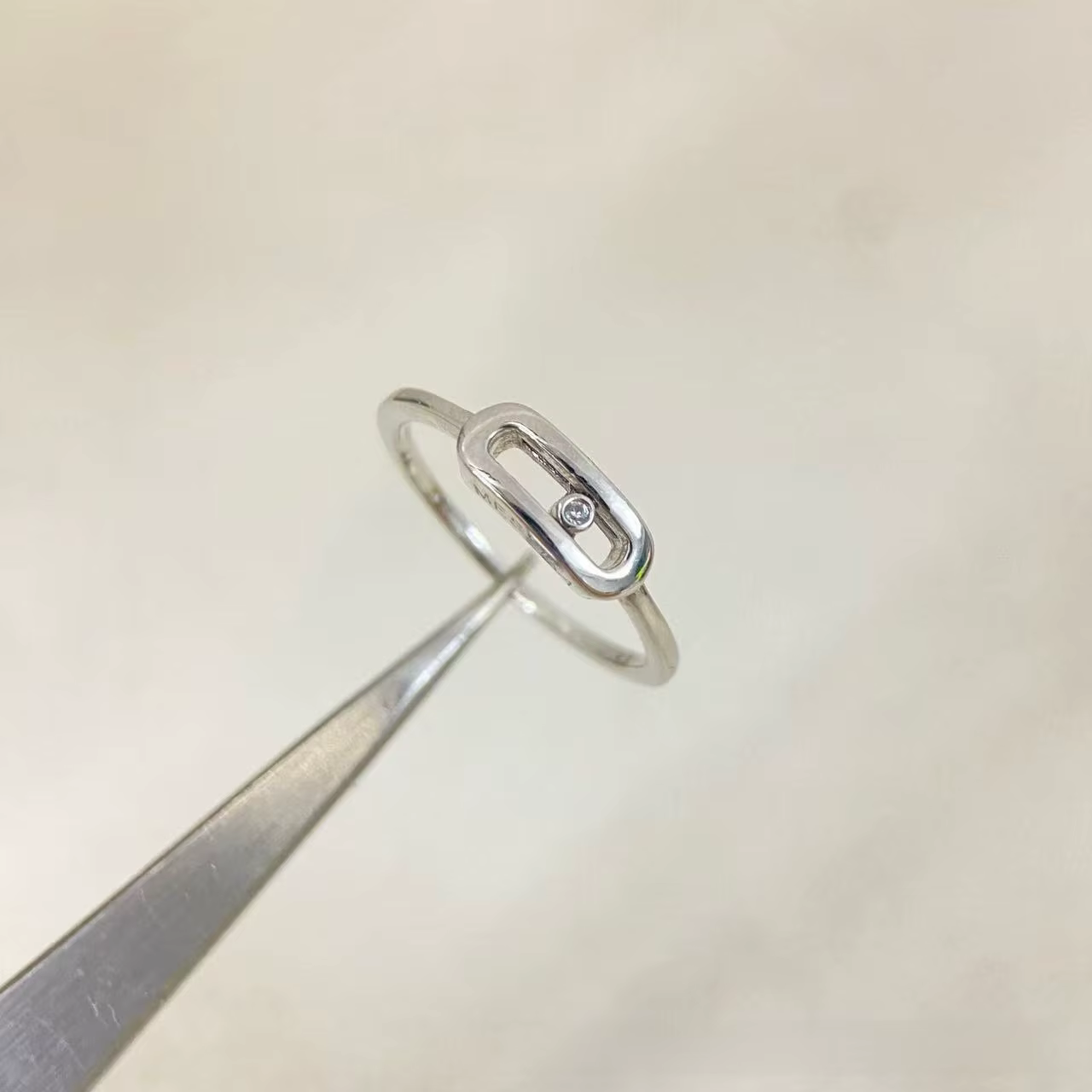 Nouvelle Arrivée Bague Diamant Unique à Surface Lisse pour Femme, Bague Coulissante Tendance Forme G