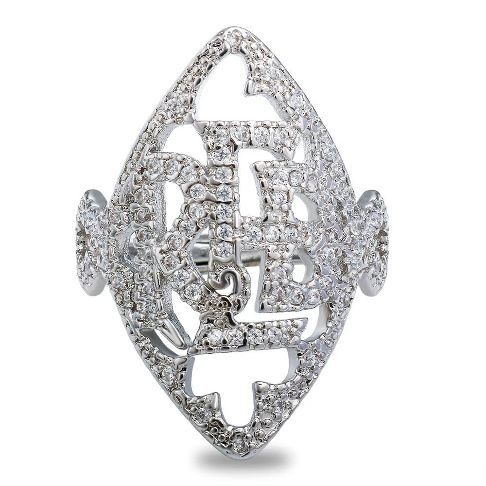 JINHUI – bague de luxe en pierre de cristal pour femmes, cadeau d'anniversaire, lettres rouges, anne