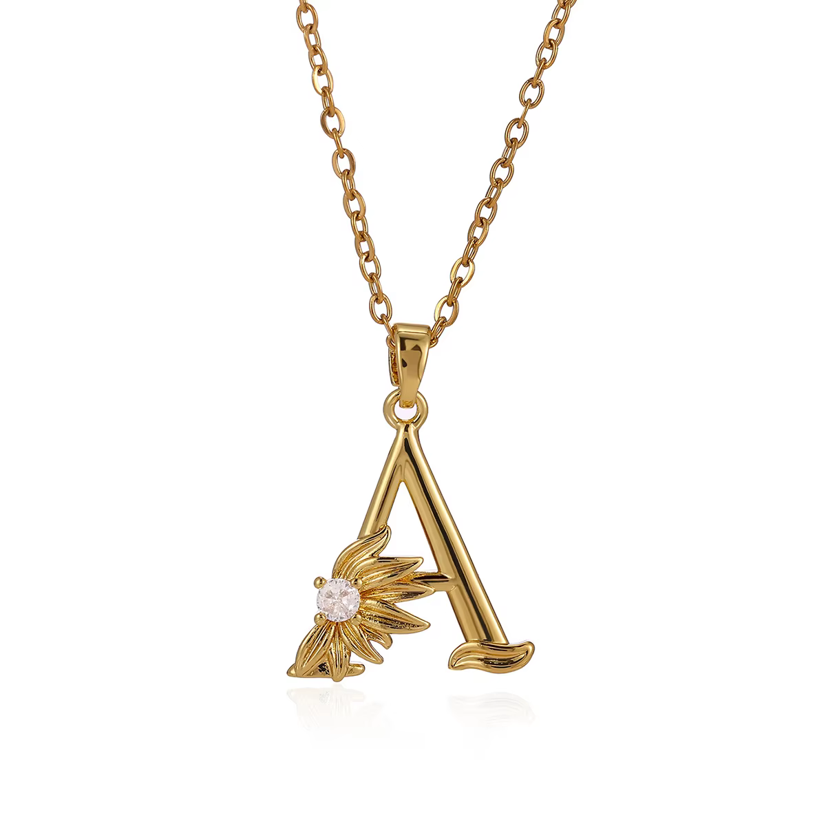 Collier initial en or fin avec pendentif fleur de marguerite, bijoux personnalisés minimalistes avec