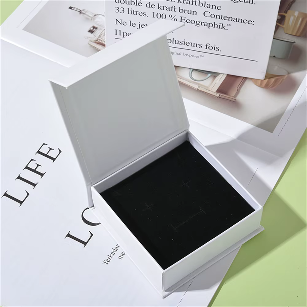 Boîte à bijoux à rabat de Type livre, présentoir de rangement pour colliers et boucles d'oreilles, e
