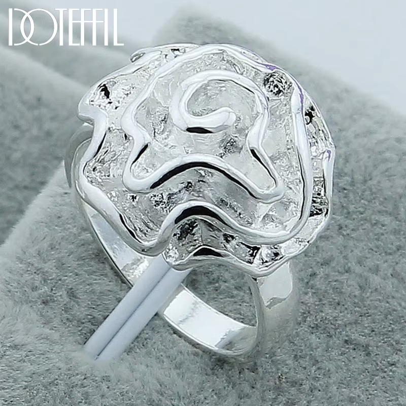 DOTEFFIL – bague Rose en argent Sterling 925 pour femme, bijoux tendance pour fête de fiançailles et