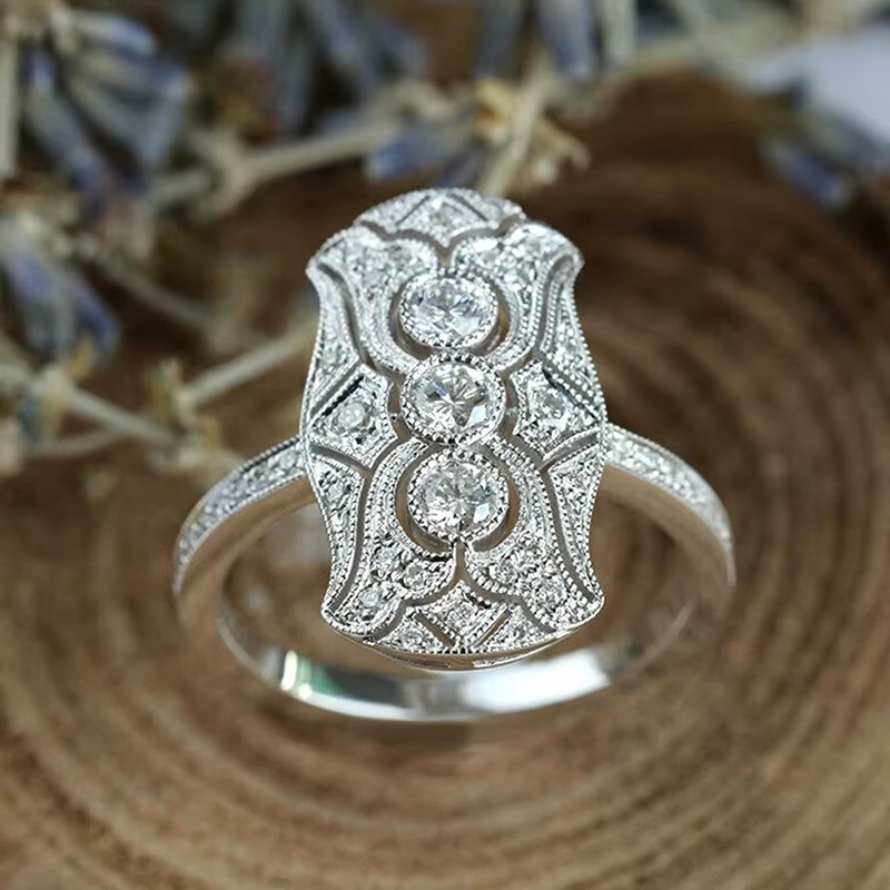 Huitan – bague gracieuse et exquise pour femme, bijoux de fête de cérémonie de fiançailles avec zirc
