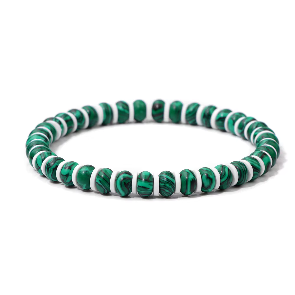 Bracelet de Perles Rondelles Boho pour Femme et Homme, Lapis Lazuli, Unakite, Malachite, Pierre Œil 