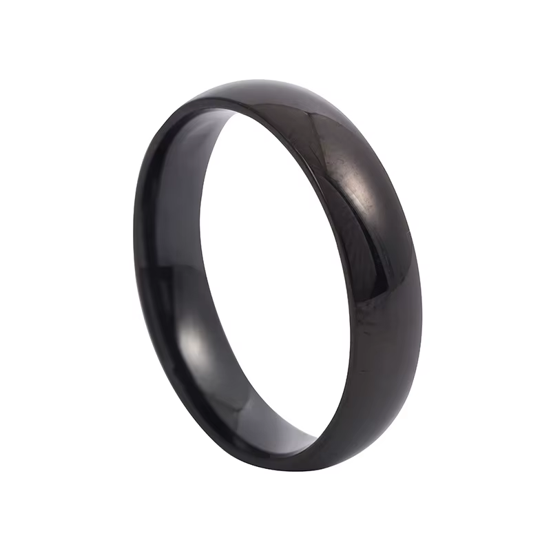 Bague de Couple classique incurvée en acier inoxydable de 4mm, breloque pour hommes et femmes, annea