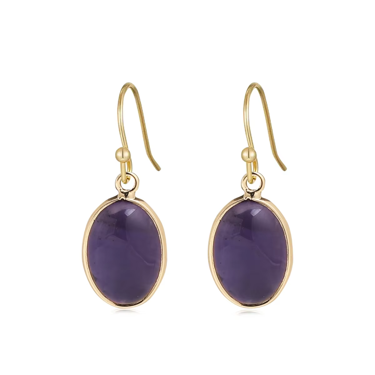 Boucles d'oreilles en pierres précieuses améthyste pour femmes, simples et élégantes, à la mode, bij