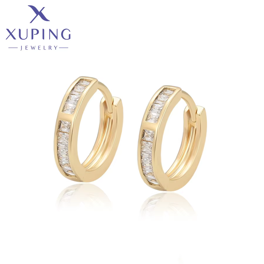 Xuping bijoux offres spéciales haute qualité charme popularité cercle lumière or couleur boucles d'o