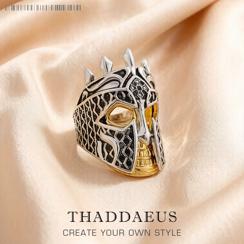 Bague plaquée or jaune, casque de chevalier, bijoux fins pour femmes et hommes, tout nouveau cadeau 