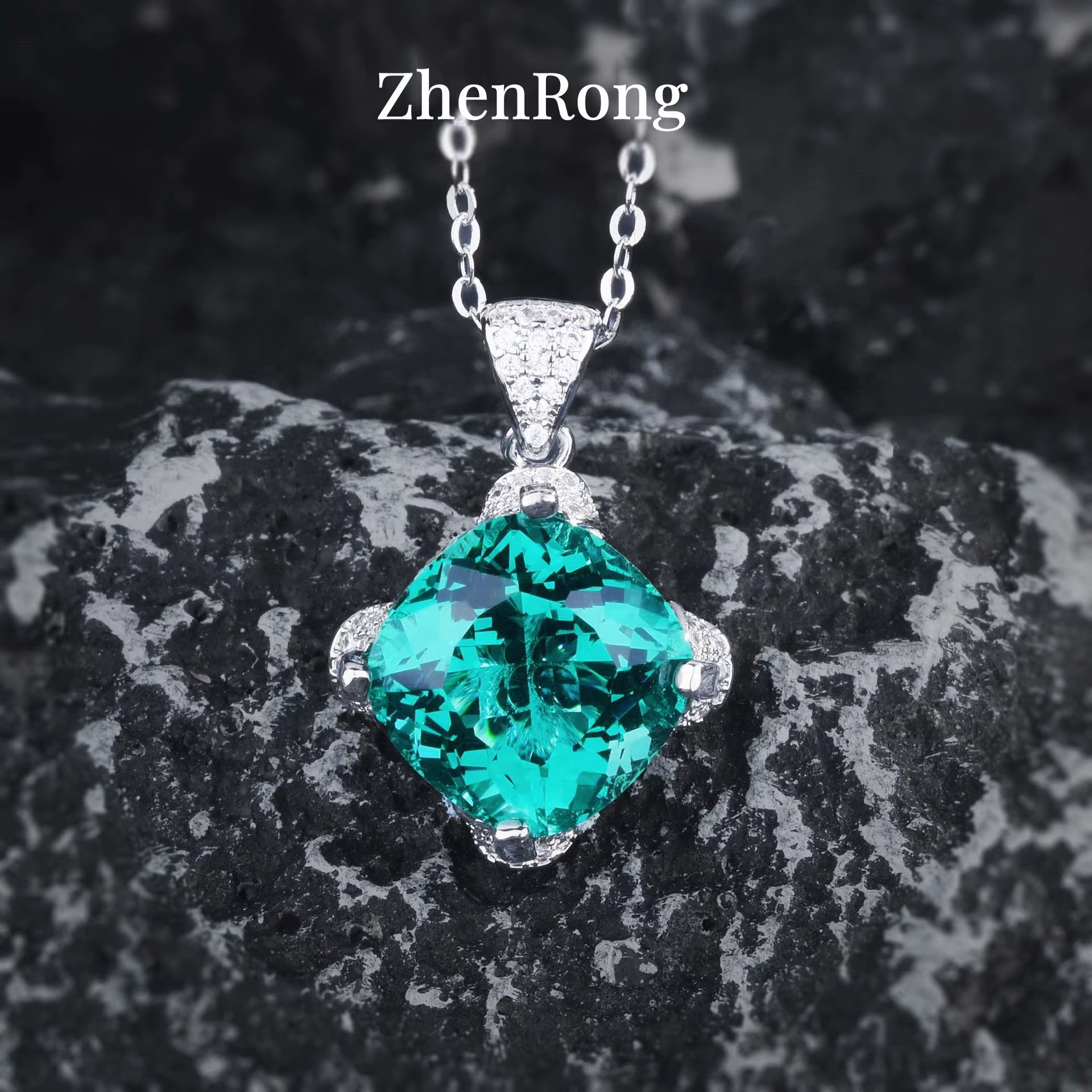 Ensemble de bijoux de mariage de luxe pour femmes, 15 Carat, collier, boucles d'oreilles, pendentif 