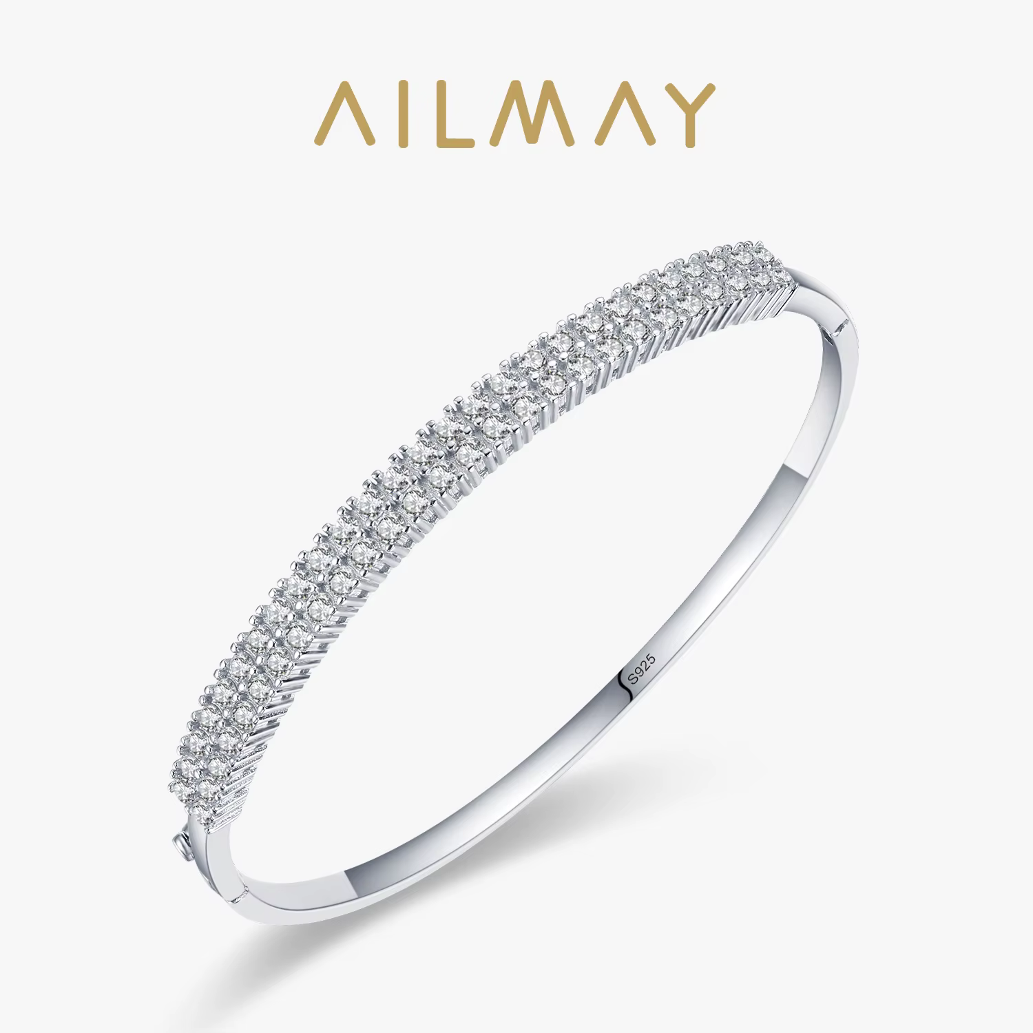 Ailmay-Bracelets classiques en argent regardé 925 massif pour femmes et filles, luxe, entièrement cu