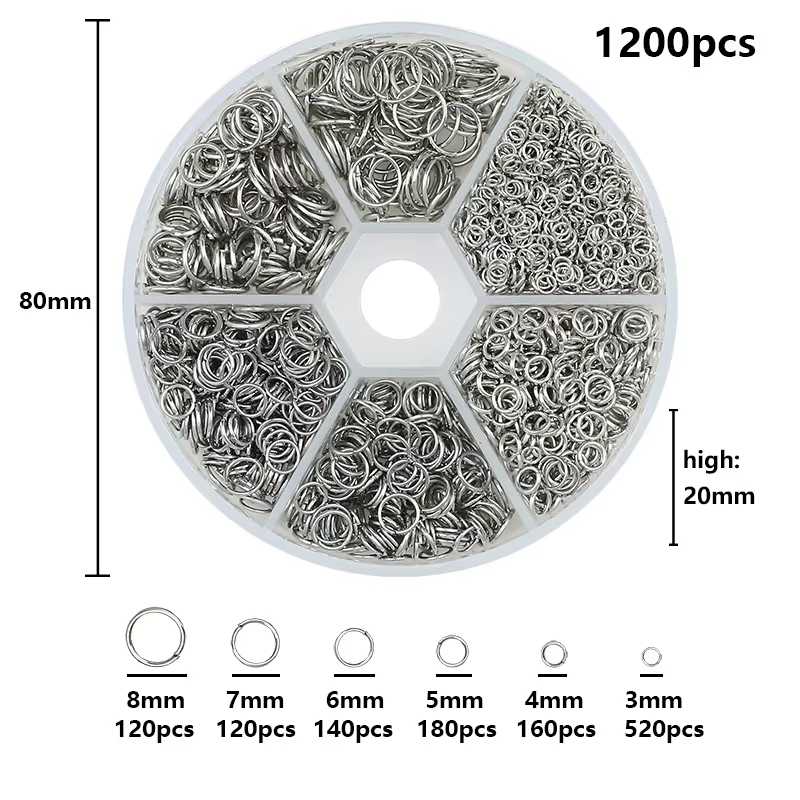 Bijoux en alliage d'or Kc 4 6 8mm, ensemble d'anneaux de saut ouverts, Kit d'accessoires pour bricol