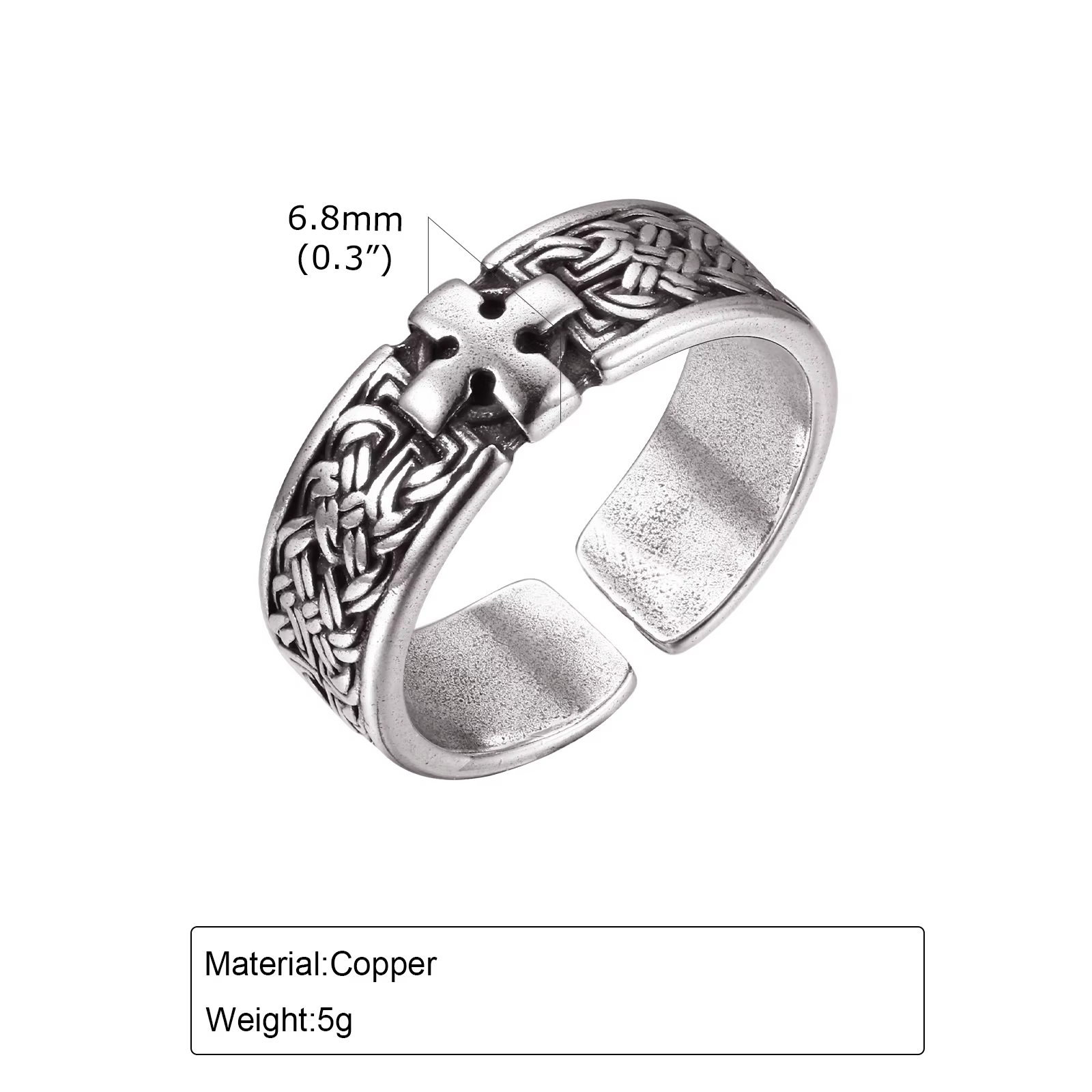 Bagues gothiques en forme de croix pour hommes et femmes, bijoux en cuivre rétro, de style punk hip-