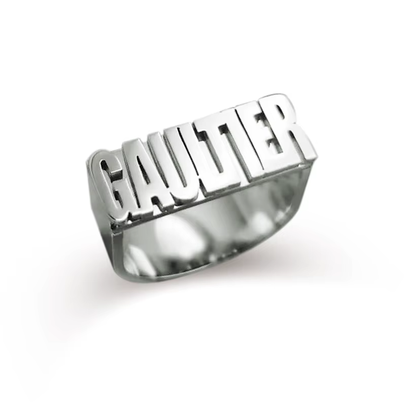 Bague épaisse pour hommes et femmes, bague personnalisée, initiale du premier nom, bijoux en acier i