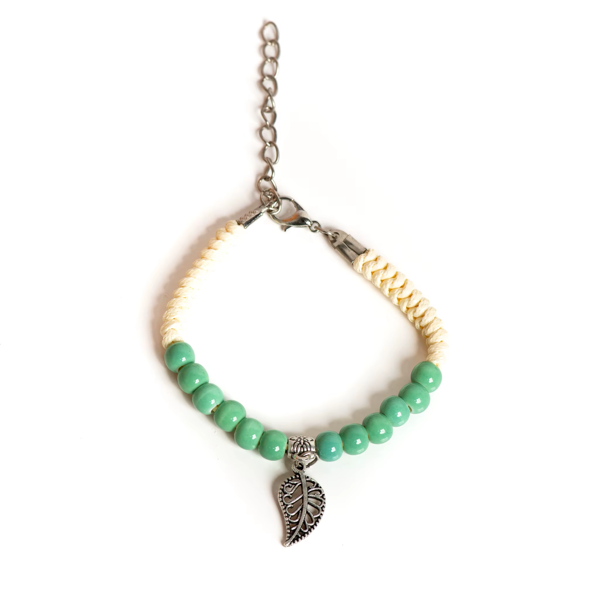 Bracelet de Perles en Céramique pour Femme, Breloque Réglable, Bijoux Tressés, Bohème, Cadeau, Acces