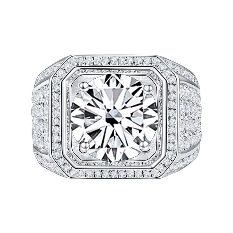 JoyceJelly homme S925 bijoux en argent Sterling de luxe 1-5 carat D couleur Moissanite diamant bague